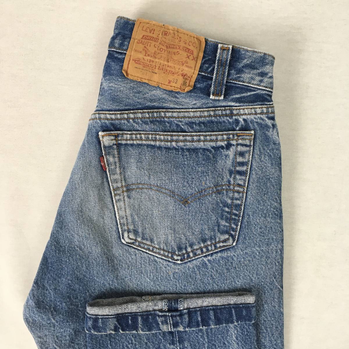【80s】Levi's リーバイス 501 501-0000 レギュラー 刻印552 米国製 86年 W33 L36 ボタンフライ CARE INSTRUCTION INSIDE GARMENTスタンプ拍卖