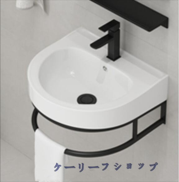 【ケーリーフショップ】壁掛け式 洗面ボウル 手洗い器 洗面ボール 小型洗面所 洗面台セット シンク タオルハンガー付き 手入れが簡単 拍卖