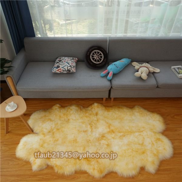 天然羊毛 ムートン 長毛 ピースラグ ムートンラグ 4P/100*200 天然ムートン100% 防ダニ抗菌加工 最高級ムートンフリースラグマット拍卖