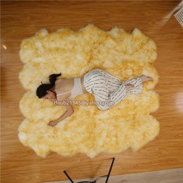 【ケーリーフショップ】ムートンラグ ムートン 長毛 ラグ あったか リアル 高級感 厚手 ピースラグ ラグマット ふわふわ マット クッション拍卖