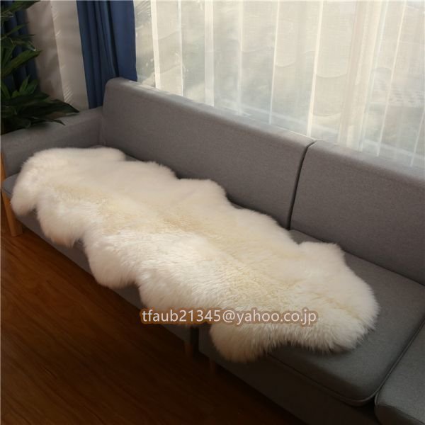 【ケーリーフショップ】メリノ種羊 天然ムートン100%ラグマット ムートンラグ2p75*180cmムートンフリース ファー マット 白い拍卖