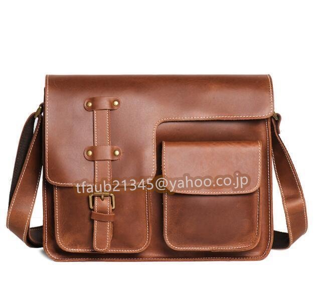 【ケーリーフショップ】メンズバッグ 本革 レザー ショルダーバッグ 斜め掛けバッグ メッセンジャーバッグ iPad対応 ビジネスバッグ 通勤拍卖