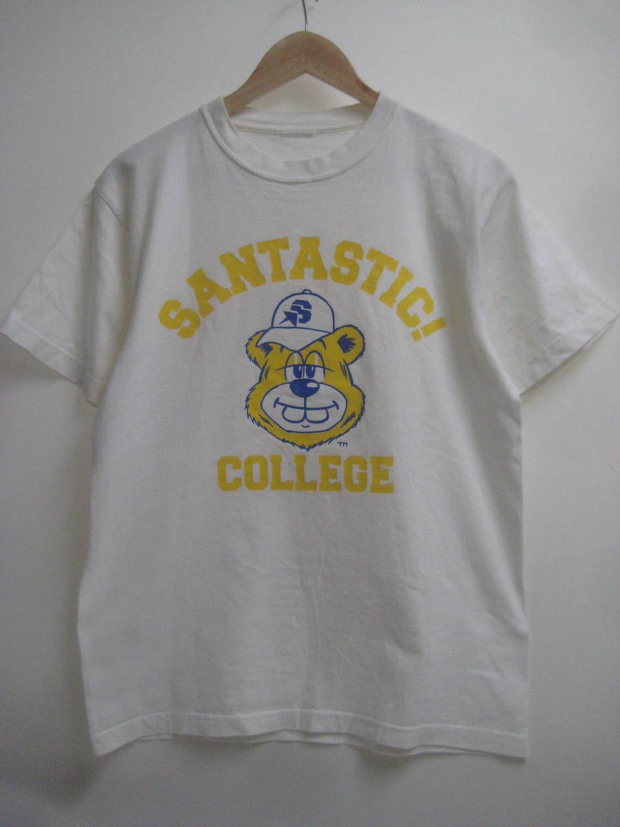 一点物!! SANTASTIC! サンタスティック ロゴプリント Tシャツ アメカジ風 SANTASTIC! CALLEGE かなり昔の物拍卖