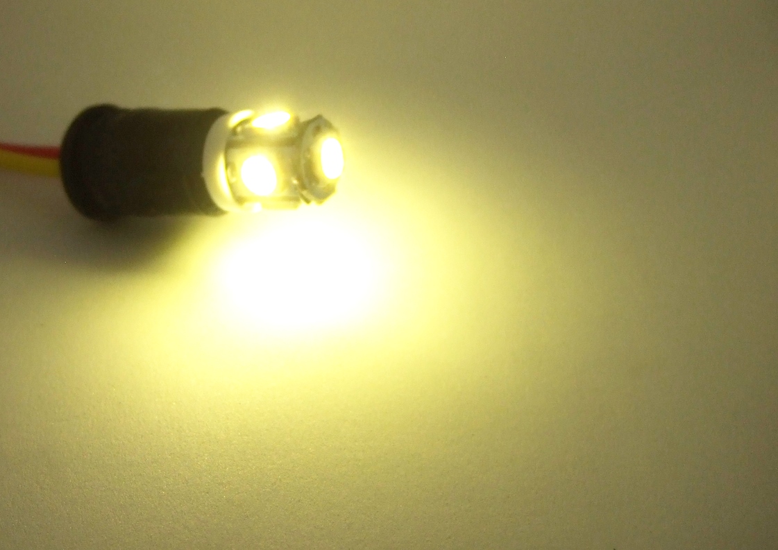 <T10S09F-003> 2個セット T10 12V メーターパネル・サイドマーカー・ポジション用 LEDウエッジ球 電球色 拍卖