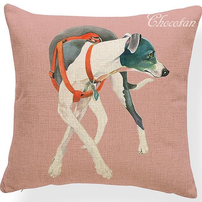 【送料無料】グレーハウンドイラスト F クッションカバー【新品】拍卖
