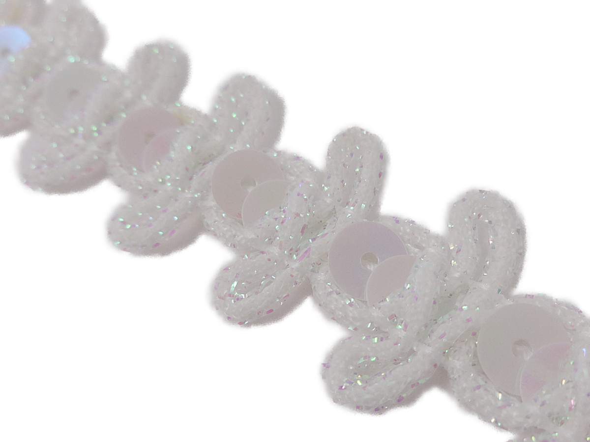 キラリ手芸部 No.3197スパンコールブレード 手芸用_白色(ホワイト)幅2.0cm×長さ3m巻き シークイン sequin拍卖