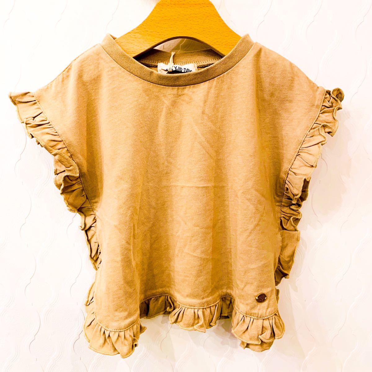 【新品未使用】メイクユアデイ make your day 90㎝ Tシャツ ベージュ フリル ボックス型 かわいい 着回し おしゃれ拍卖