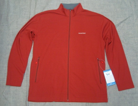 新品mont-bell(モンベル) WIC.フルジップシャツ Men's レッド(RD) Lサイズ・・実物は、もう少し暗め目の色です!拍卖