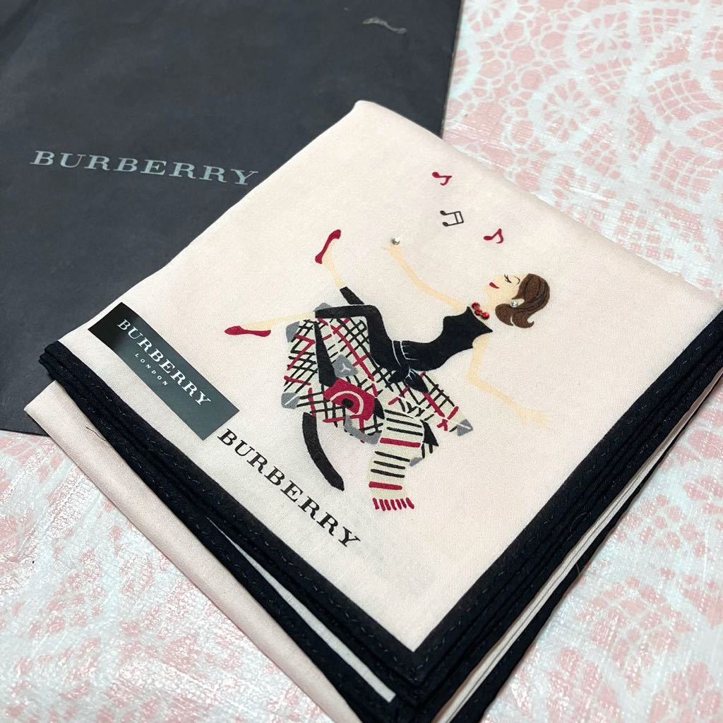 【希少】新品/BURBERRY/女の子/ハンカチ/正規品/綿100%/未使用/即決/匿名発送/バーバリー/ノバチェック/女性/ピンク/ラインストーン/拍卖
