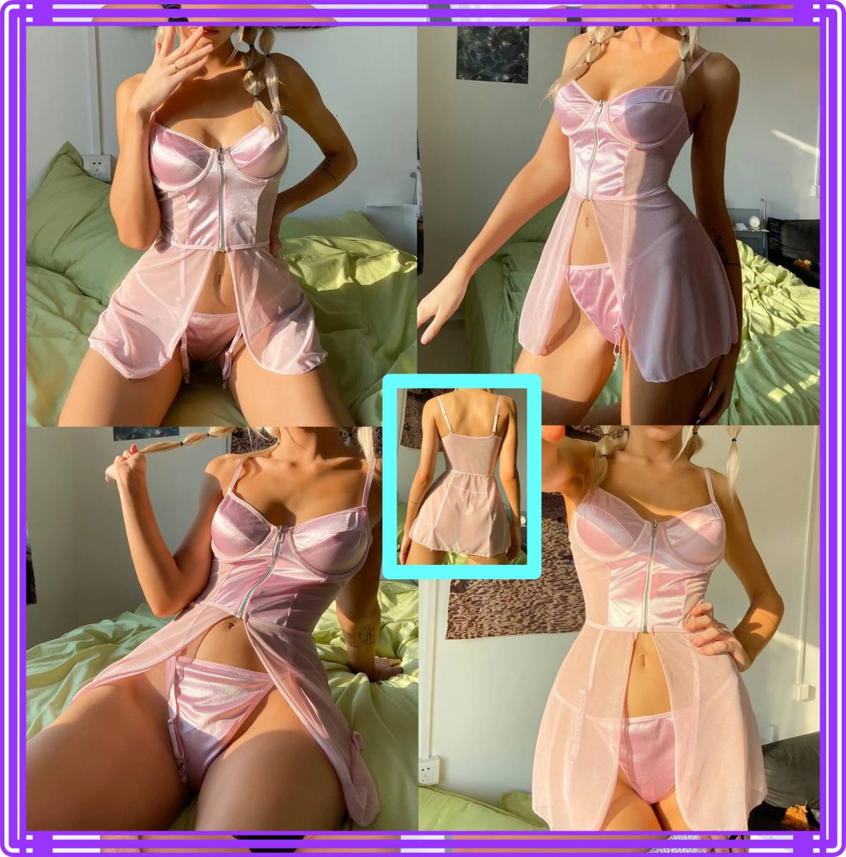 ★超素敵★ベニードール★ガーターデザイン★スリップ★光沢★サテン★アンダーワイヤー★R2拍卖