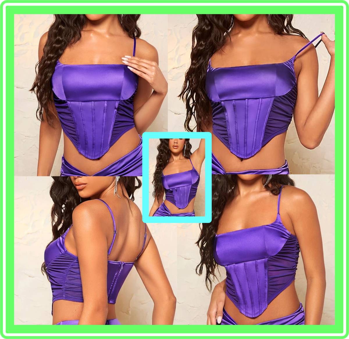 ★超素敵&セクシー★パープル★キャミトップ★バックジッパーで便利★タンクトップ★キュート★脇腹部はメッシュシースルー★R40拍卖