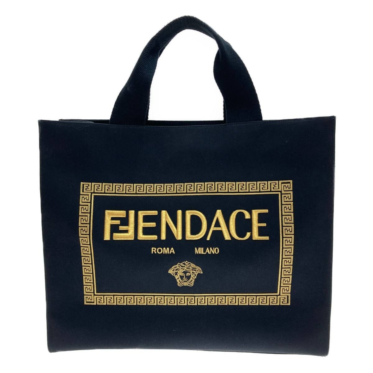 □□ FENDI フェンディ FENDI×VERSACE フェンダーチェ サンシャイン 8BH386-AJT0-228 ブラック やや傷や汚れあり拍卖