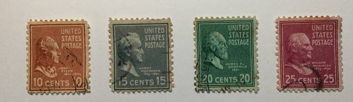世界の人物切手 (アメリカ合衆国) アメリカ 大統領シリーズ(1938年シリーズ)4種拍卖