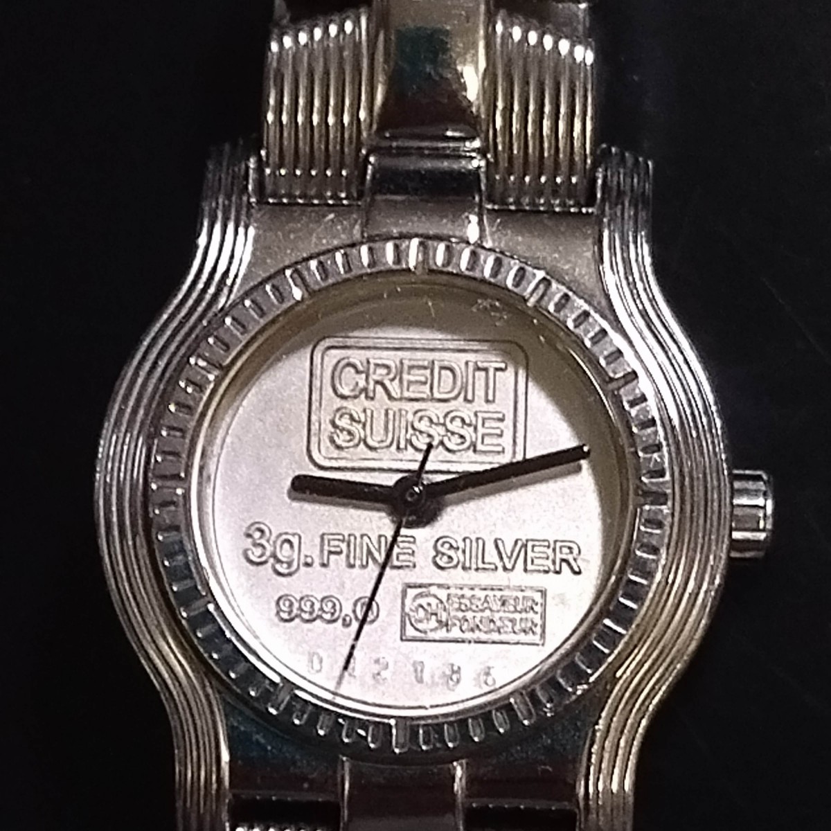 クレディスイス シリアル・ナンバー 純銀 シルバー バー ブレスレット リストウォッチ レディース ドリスブラザー製 腕時計拍卖