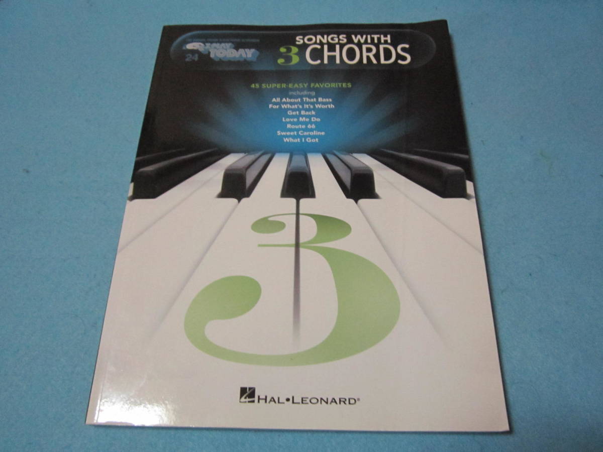 m輸入ピアノ用楽譜 Songs With 3 Chords  EZ PLAY シリーズ 簡単 初心者向け 洋楽曲多数拍卖