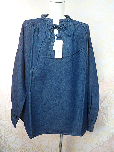 新品未使用 Tno23 AMERICAM HOLIC レースアップ デニムブラウス L ・230421拍卖