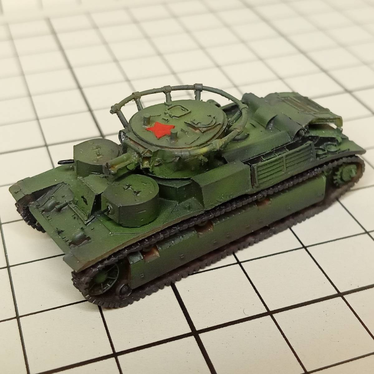 ●完成品1/144 T-28 多砲塔中戦車,”実戦でも活躍した多砲塔戦車!”,ソ連,ロシア,WW2 ,グリーン塗装拍卖