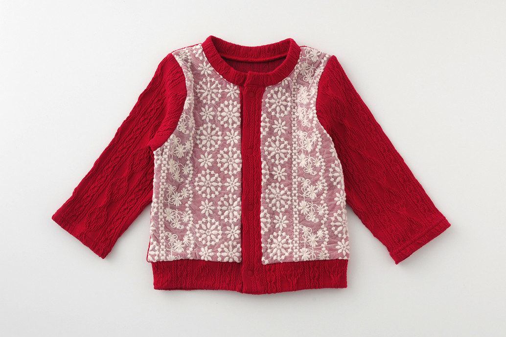 新品 スウィートガール 花柄レース エレガント ジャガード カーディガン 90cm ジャケット コート拍卖