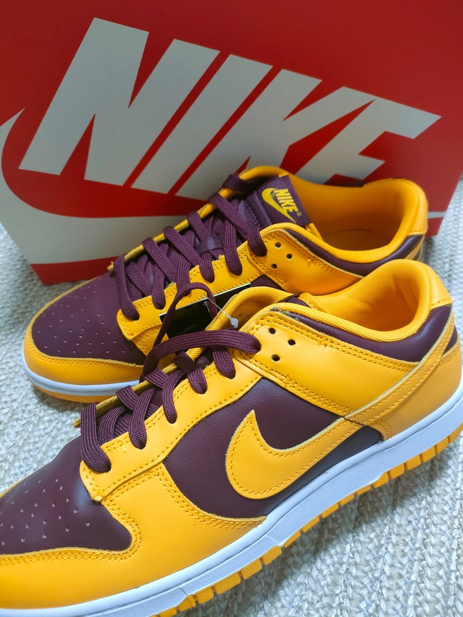 新品 NIKE DUNK LOW RETRO 27.5cm US9.5 ナイキ ダンク ロー レトロ アリゾナ イエロー ゴールド バーガンディー ASU ユニバーシティ 拍卖