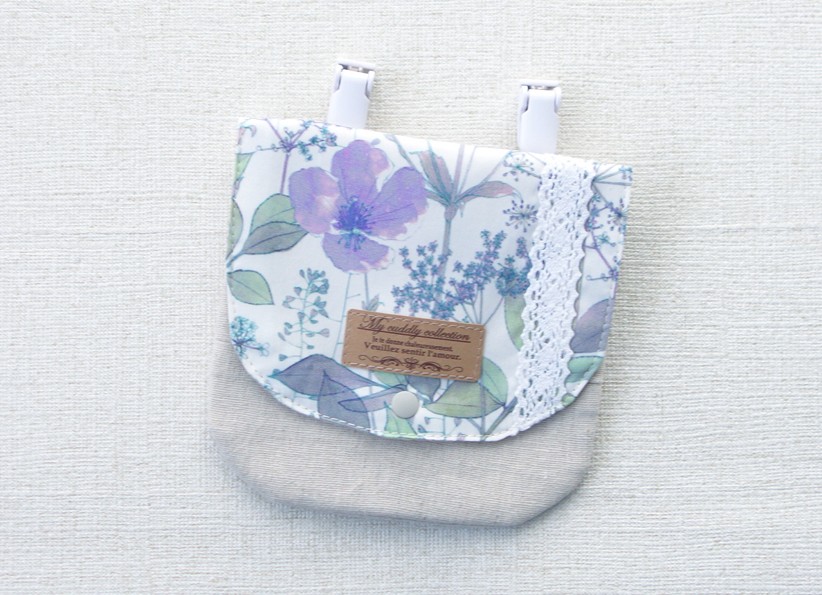 ★ ハンドメイド リバティプリント使用 花柄移動ポケット イルマ パープル ★拍卖