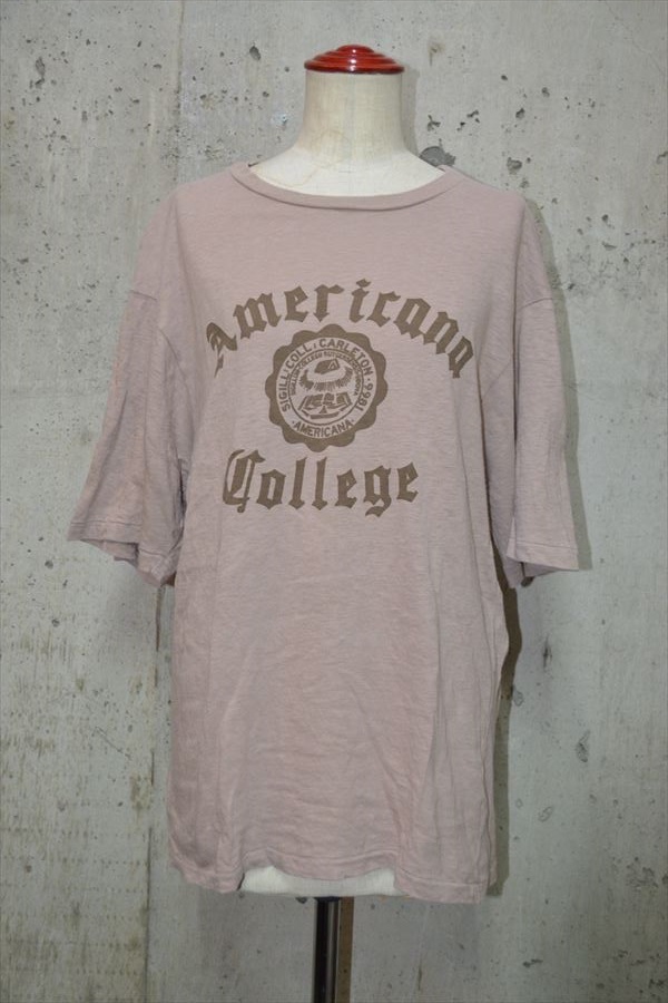 アメリカーナ AMERICANA カレッジロゴ 半袖 Tシャツ D3561拍卖