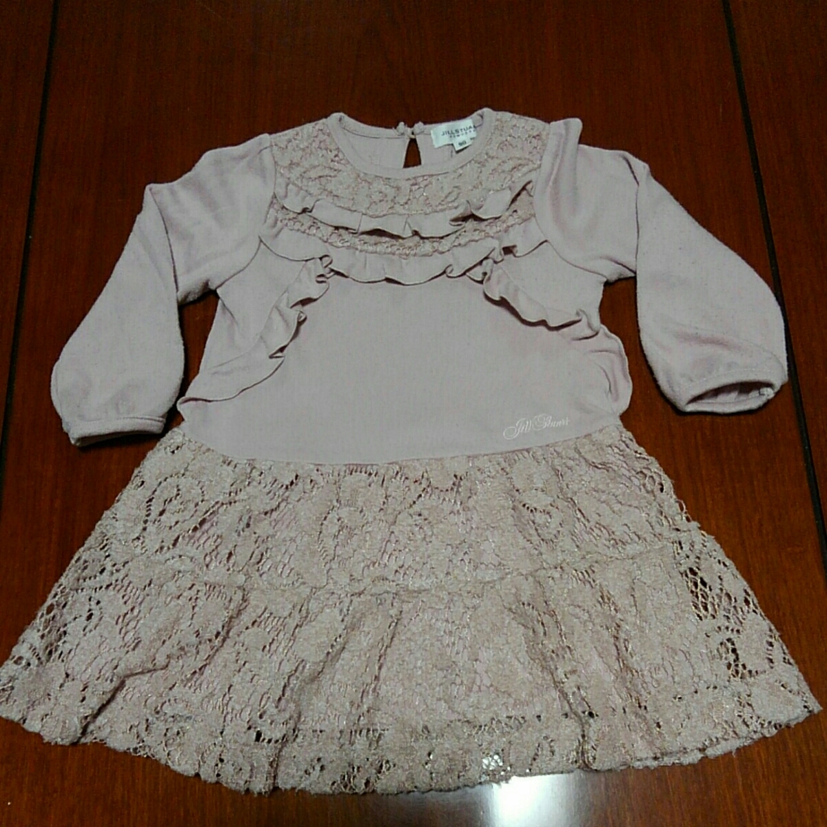 ジルスチュアート JILLSTUART ワンピース チュニック 90㎝ ピンク レース模様 中古拍卖