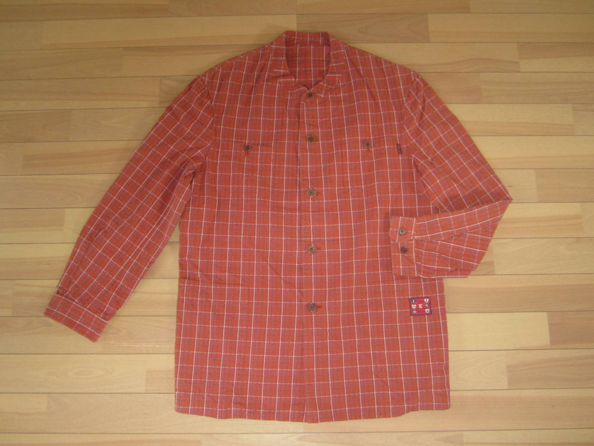 【送料無料】★Karl Helmut byピンクハウス シアサッカーチェック ノーカラージャケット 日本製★煉瓦sizeF★拍卖