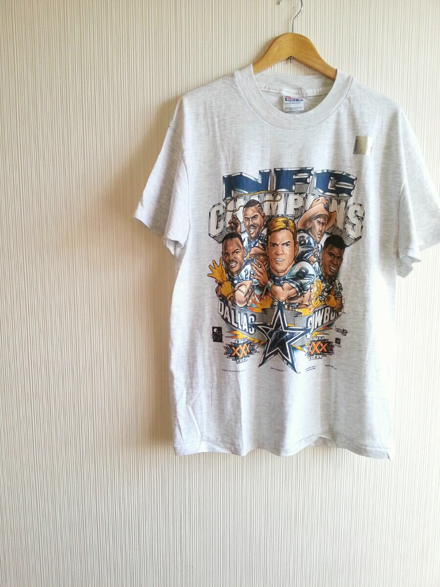 ★☆DEAD STOCK 90s VINTAGE USA製 NFC NFL DALLAS COWBOYS Champions 記念Tシャツ 95s スーパーボウル アメフト ダラスカウボーイズ ☆★拍卖