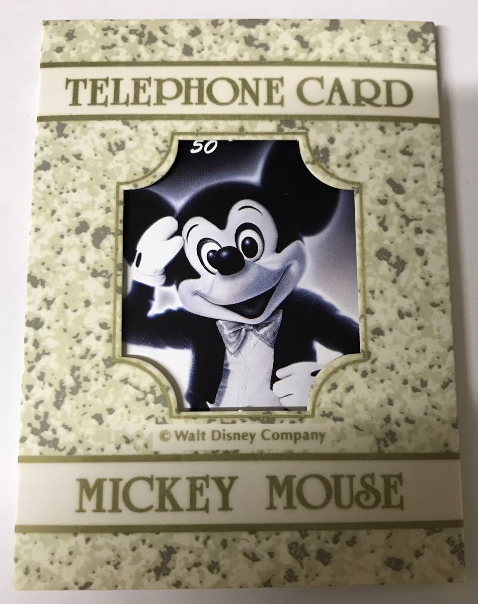 未使用 テレフォンカード テレホンカード ミッキーマウス 白黒 モノクロ 実写 ディズニーリゾート ディズニーランド ディズニーシー TDR拍卖