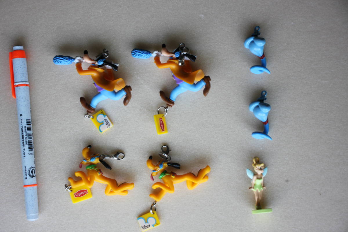 21-8 ■ディズニー■「つながるマスコット」【グーフィー】【プルート】(リプトン Liptn)/「フィギュア」【ティンカーベル】【ジーニー】拍卖