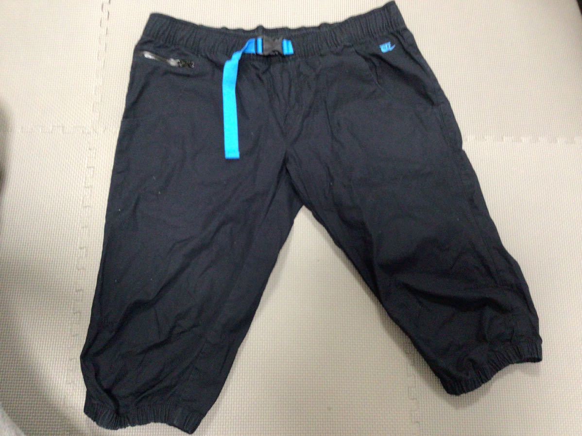 ナイキ スポーツウエア NIKE SPORTS WEAR カーゴパンツ ハーフパンツ ショートパンツ Mサイズネイビー 紺 止水ジップポケット拍卖