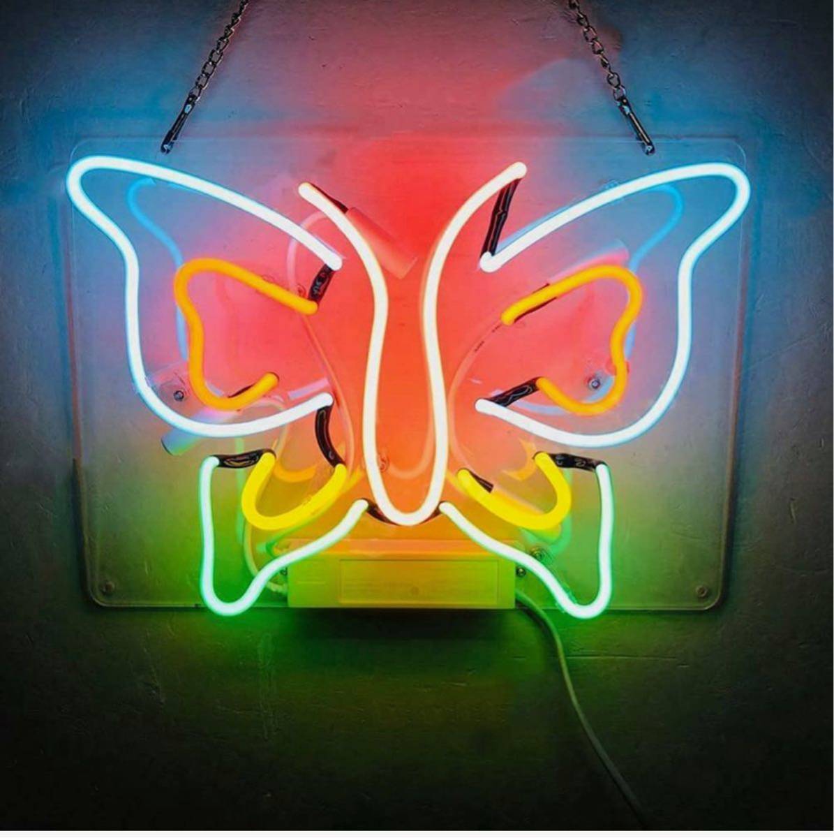 オーダー ネオンサイン 蝶々型 バタフライ ガラスネオンライト マルチカラー 看板 拍卖