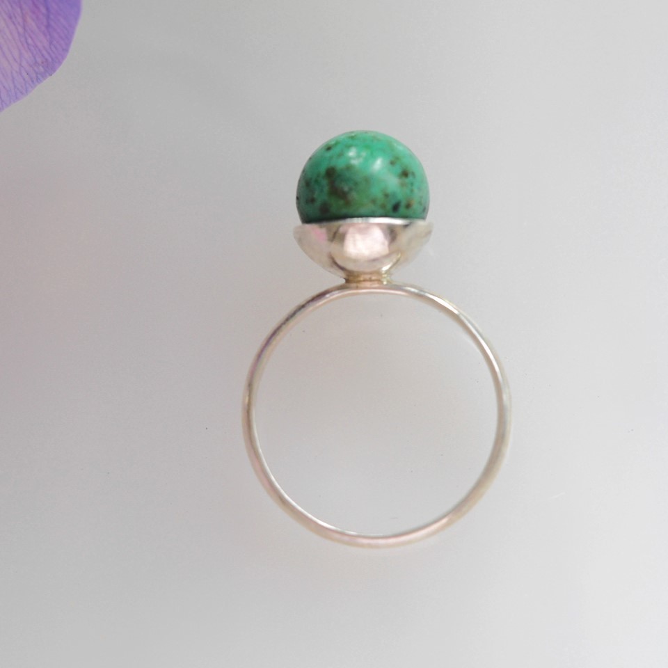 天然トルコ石 SV リング 15.5~16号 大きめのサイズ 天然無処理ターコイズ拍卖