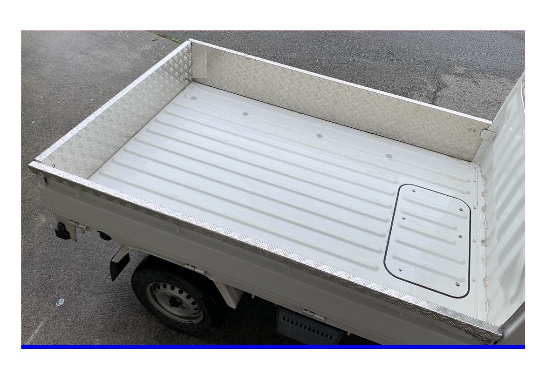 ☆軽トラ 荷台あおりアルミ縞板インナーカバー 3方SET サンバートラック S201J(ゲートチェーン用ブラケット無し車両用) 拍卖