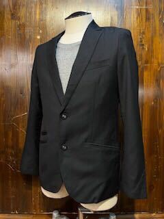 K757 メンズ ジャケット TK TAKEO KIKUCHI タケオキクチ ブラック 黒 細身 スリム テーラード 2B 2釦 / M (8)拍卖