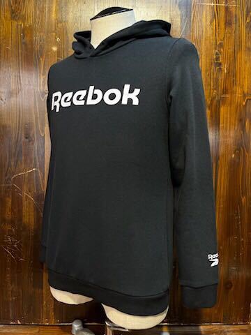 K815 メンズ パーカー Reebok リーボック ブラック 黒 スウェット プリント ロゴ スポーツ 小さいサイズ / S (8)拍卖