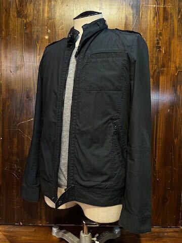 K759 メンズ ブルゾン MK MICHEL KLEIN PLUS HOMME ミッシェルクラン ジャケット シンプル 無地 薄手 ジップアップ ブラック 黒 / M (6)拍卖