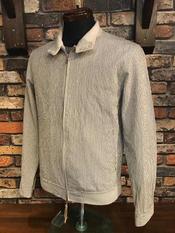 D828 ブルゾン JOURNAL STANDARD ジャーナルスタンダード おしゃれ アメカジ スイングトップ 白 紺 ホワイト ネイビー シアサッカー/ L拍卖