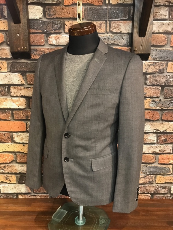 D956 メンズジャケット nano universe テーラード ナノユニバース おしゃれ コーデ キレイめ 無地 セレクトショップ 2釦 2B グレー 灰/ L拍卖