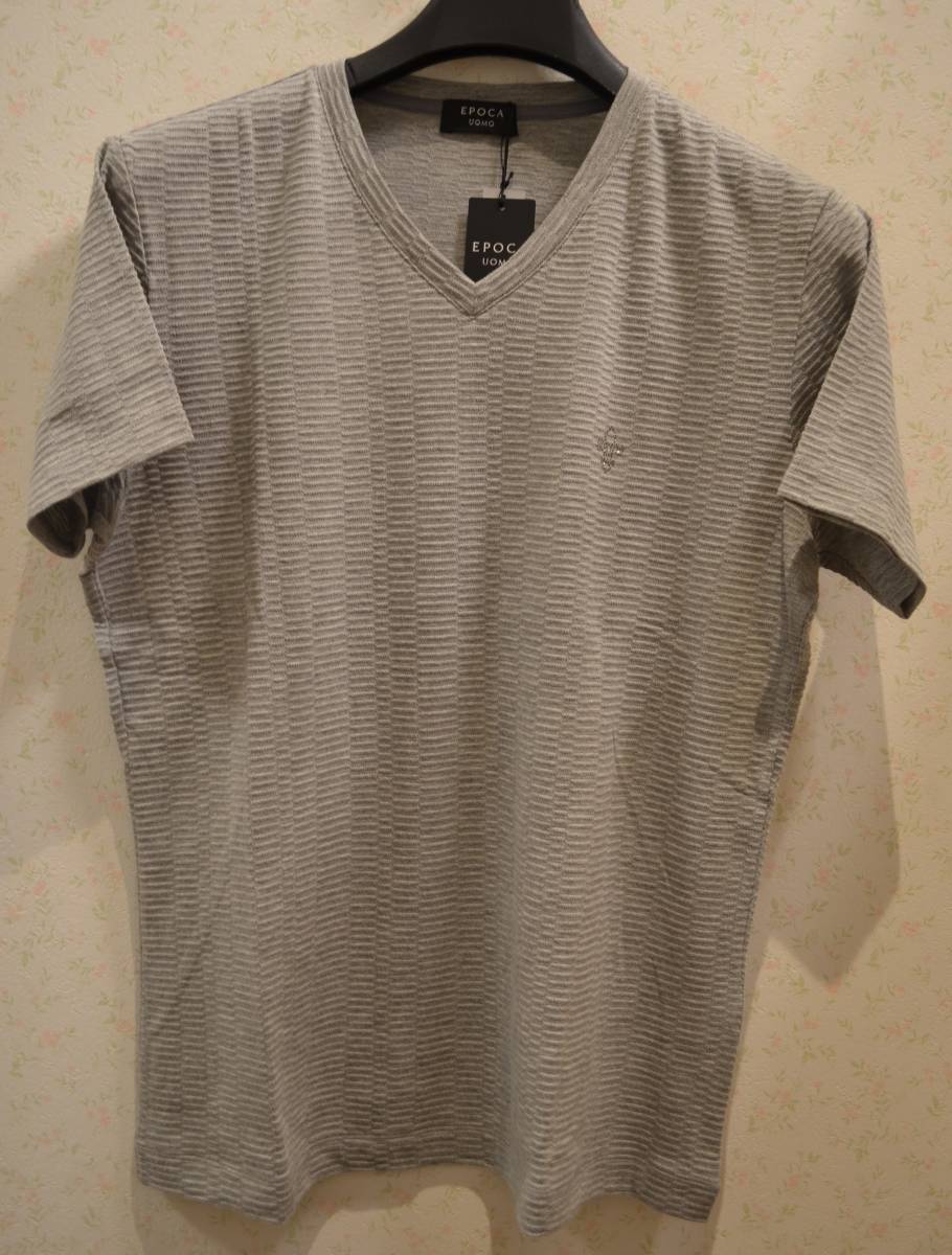 新品 未使用 タグ付き メンズ半袖Tシャツ EPOCA UOMO エポカ Vネック半袖Tシャツ 50(LL)サイズ 送料無料拍卖