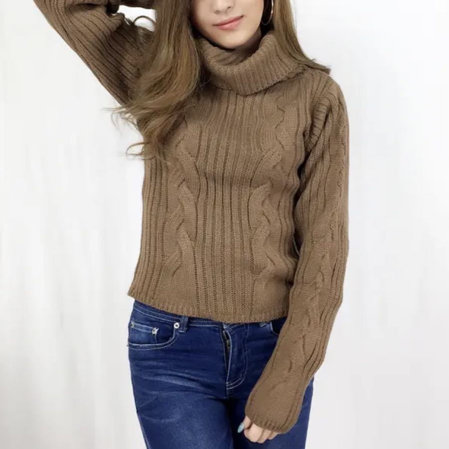 バニティフェイス オフタートルケーブル長袖トップス ニット オフタートル M拍卖