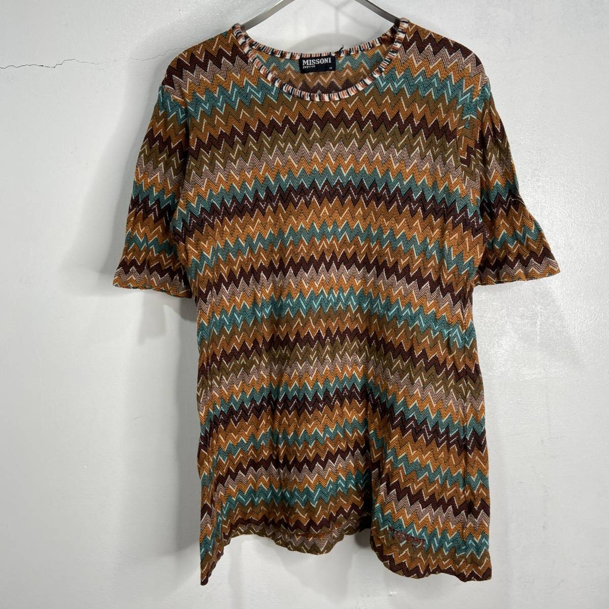 送料無料☆MISSONI☆ミッソーニ☆総柄半袖ニット☆サマーセーター☆幾何学柄☆レディースM☆D23拍卖