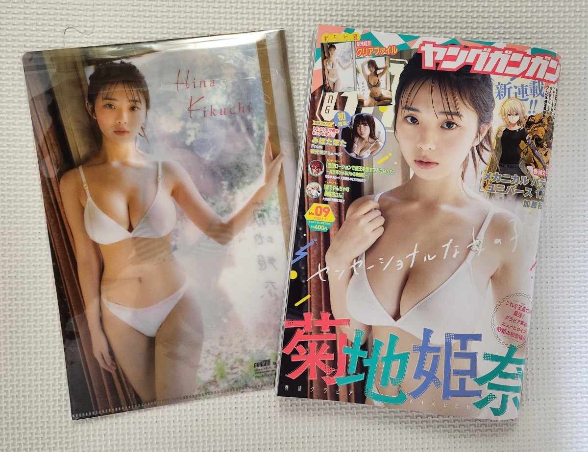 ☆ ヤングガンガン 2023年9号 菊地姫奈 みぽたぽた ( 夜光性アミューズ ) / 菊地姫奈 クリアファイル ( 新品未開封 ) & ピンナップ 付き拍卖