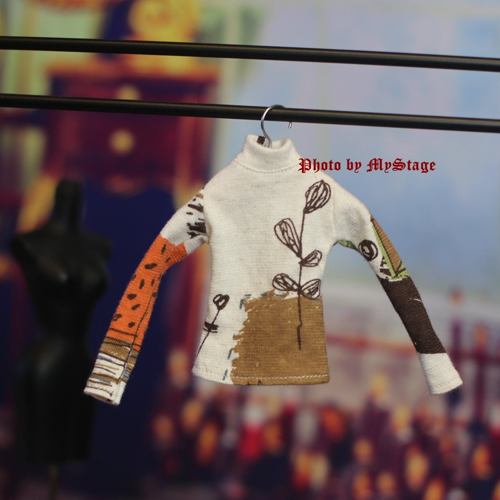 人形服2304-105 ハイネック長袖Tシャツ(青グレー) momoko、ジェニー、OBITSUボディ、MISAKI拍卖