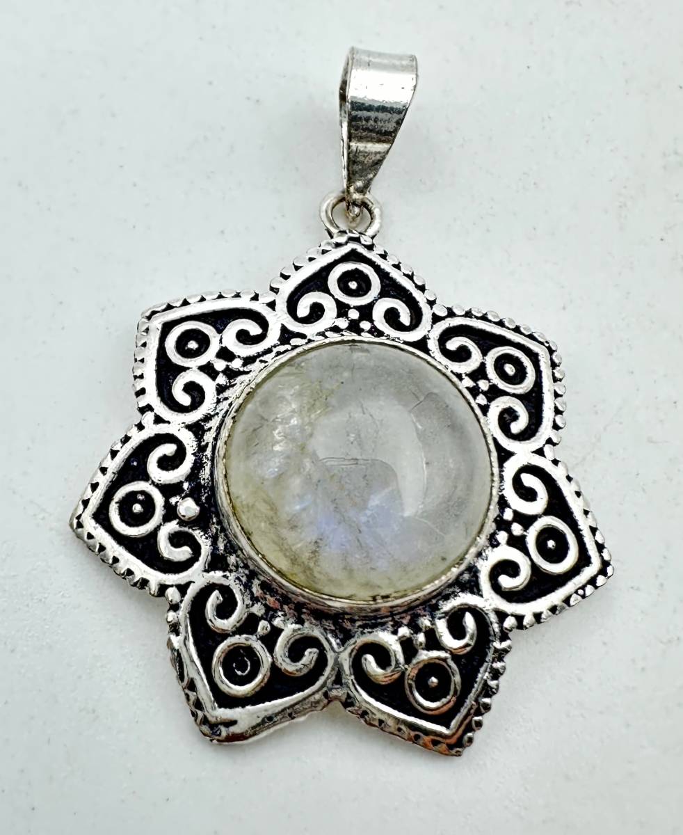 天然石ムーンストーンペンダントトップ-1A拍卖