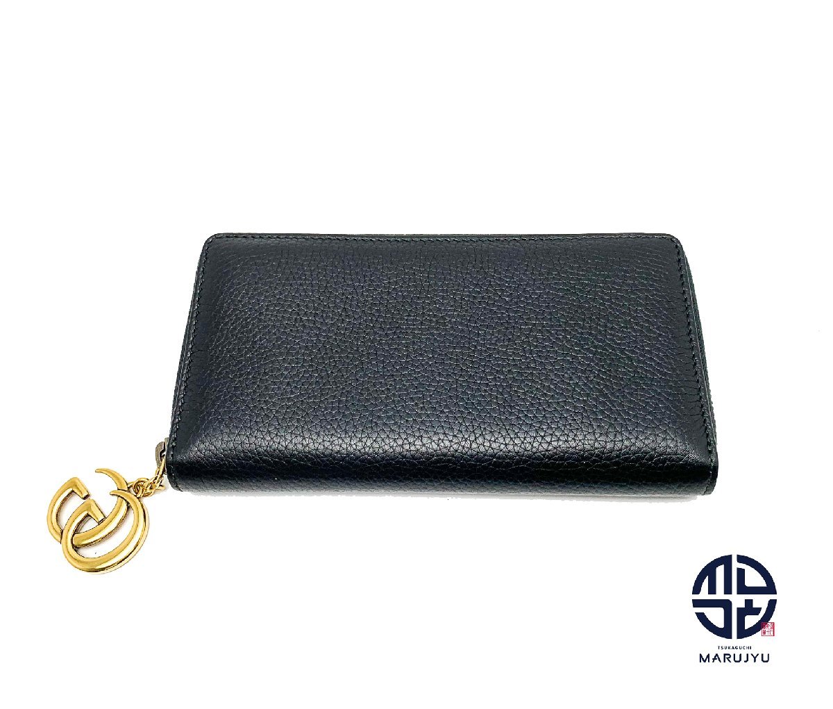 GUCCI グッチ GGマーモント 黒 ブラック カーフ ラウンドファスナー長財布 サイフ 409392 ジッピーウォレット拍卖