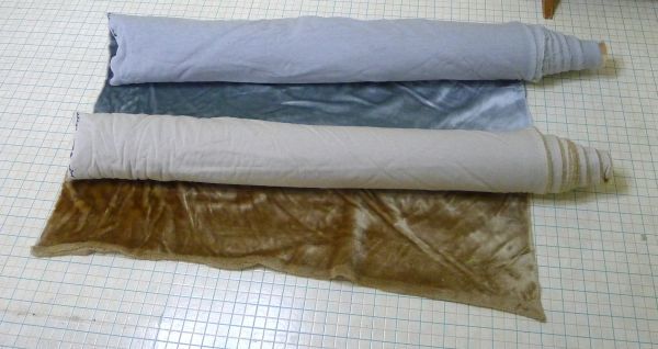 d342【未使用】 布ロール 2点 グレー 巾136㎝ ブラウン 巾138㎝ ハンドメイド 手芸 裁縫 【直接引取歓迎 大阪市生野区】/200拍卖