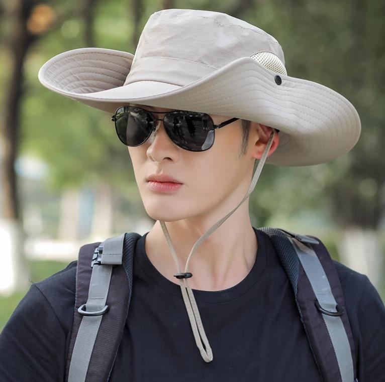メンズ つば広 帽子 アウトドアハット 登山 日除け帽子 紫外線対策 uvカット 作業 釣り サイズ調節可能 無地 シンプル x295拍卖