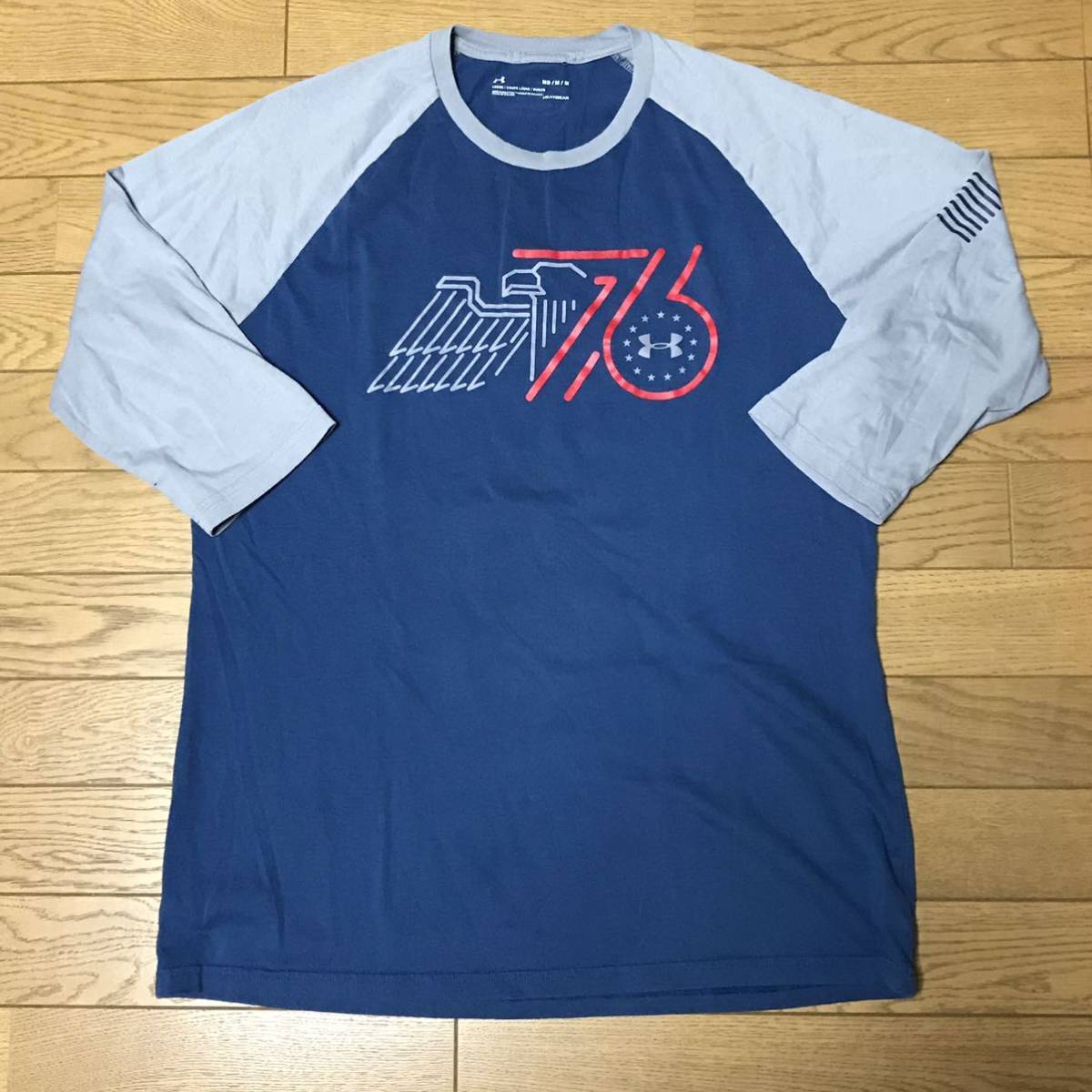 UNDER ARMOUR MEN’S THREE-QUARTER SLEEVE T-SHIRTS size-MD(着丈71身幅55) 中古(美品) 送料無料 NCNR拍卖