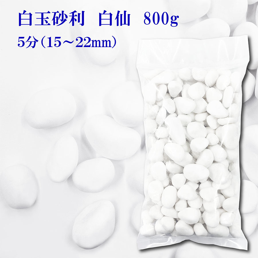 砂利 白 白玉砂利 白仙 最高級 5分 15-22mm 800g おしゃれ庭造り 敷き砂利 敷石 駐車場 DIY 全国送料無料拍卖